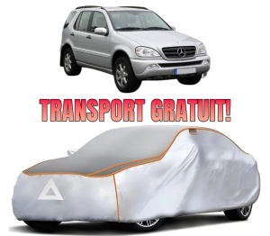 Husa Prelata Antigrindina Auto MERCEDES-BENZ M-CLASS (W163) din 1998-2005, Protectie auto contra intemperiilor la grindina, Waterproof, 4x Stickere auto MERCEDES-BENZ