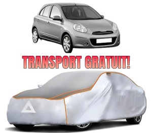 Husa Prelata Antigrindina Auto NISSAN MICRA IV (K13K, K13KK) din 2010-2015, Protectie auto contra intemperiilor la grindina, Waterproof, 4x Stickere auto NISSAN