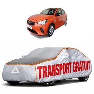 Husa Prelata Antigrindina Auto OPEL CORSA F (P2JO) din 2019-2023, Protectie auto contra intemperiilor la grindina, Waterproof, 4x Stickere auto OPEL