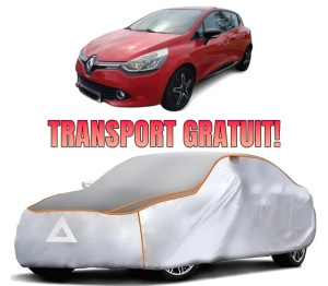 Husa Prelata Antigrindina Auto RENAULT CLIO IV (BH_) din 2012-2021, Protectie auto contra intemperiilor la grindina, Waterproof, 4x Stickere auto RENAULT