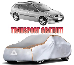 Husa Prelata Antigrindina Auto RENAULT MEGANE II Estate (KM0/1_) din 2003-2011, Protectie auto contra intemperiilor la grindina, Waterproof, 4x Stickere auto RENAULT
