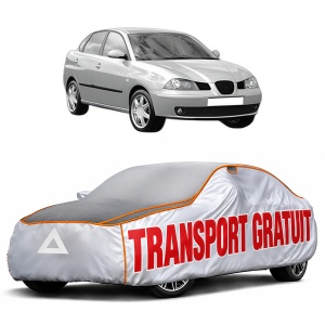 Husa Prelata Antigrindina Auto SEAT CORDOBA (6L2) din 2002-2009, Protectie auto contra intemperiilor la grindina, Waterproof, 4x Stickere auto SEAT