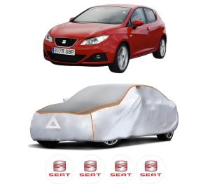 Husa Prelata Antigrindina Auto SEAT IBIZA IV Hatchback Van (6J1) din 2008-2015, Protectie auto contra intemperiilor la grindina, Waterproof, 4x Stickere auto SEAT - Img 2