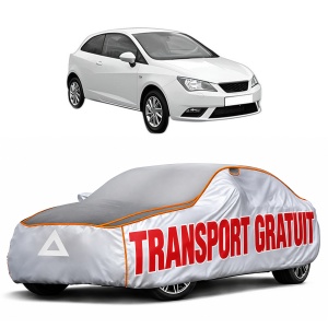 Husa Prelata Antigrindina Auto SEAT IBIZA IV SC (6J1, 6P5) din 2008-2016, Protectie auto contra intemperiilor la grindina, Waterproof, 4x Stickere auto SEAT