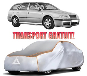 Husa Prelata Antigrindina Auto SKODA Octavia I Combi (1U5) din 1998-2010, Protectie auto contra intemperiilor la grindina, Waterproof, 4x Stickere auto SKODA