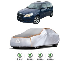 Husa Prelata Antigrindina Auto SKODA ROOMSTER (5J7) din 2006-2015, Protectie auto contra intemperiilor la grindina, Waterproof, 4x Stickere auto SKODA - Img 2