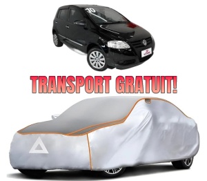 Husa Prelata Antigrindina Auto Volskwagen FOX Van (5Z1) din 2010-2011, Protectie auto contra intemperiilor la grindina, Waterproof, 4x Stickere auto Volskwagen