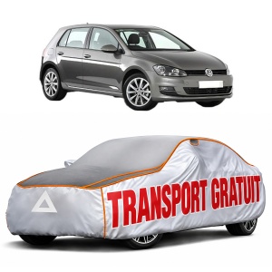 Husa Prelata Antigrindina Auto Volskwagen GOLF VII (5G1, BQ1, BE1, BE2) din 2012-2021, Protectie auto contra intemperiilor la grindina, Waterproof, 4x Stickere auto Volskwagen