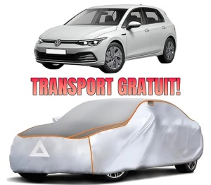 Husa Prelata Antigrindina Auto Volskwagen GOLF VIII (CD1, DA1) din 2019-2022, Protectie auto contra intemperiilor la grindina, Waterproof, 4x Stickere auto Volskwagen