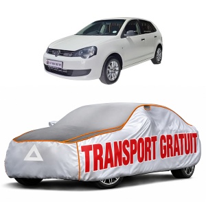 Husa Prelata Antigrindina Auto Volskwagen POLO VIVO Hatchback (6S1, 6S3) din 2010-2019, Protectie auto contra intemperiilor la grindina, Waterproof, 4x Stickere auto Volskwagen