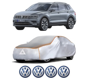 Husa Prelata Antigrindina Auto Volskwagen TIGUAN ALLSPACE (BW2, BJ2) din 2017-2021, Protectie auto contra intemperiilor la grindina, Waterproof, 4x Stickere auto Volskwagen - Img 2