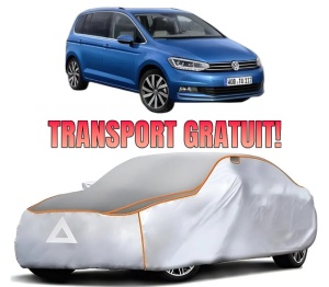 Husa Prelata Antigrindina Auto Volskwagen TOURAN (5T1) din 2015-2022, Protectie auto contra intemperiilor la grindina, Waterproof, 4x Stickere auto Volskwagen