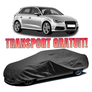 Husa prelata auto pentru AUDI A3 Sportback (8VA, 8VF) 2012 - 2020, culoare negru, material textil impermeabil, rezistanta la intemperii praf UV, CARPASSION Husa Protectie