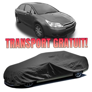 Husa prelata auto pentru CITROEN C4 I Saloon 2006 - 2014, culoare negru, material textil impermeabil, rezistanta la intemperii praf UV, CARPASSION Husa Protectie