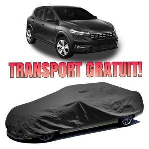 Husa prelata auto pentru DACIA SANDERO III 2021, impermeabilă, rezistentă la intemperii, neagră