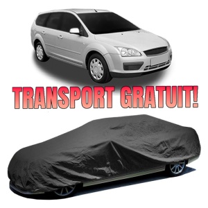 Husa prelata auto pentru FORD FOCUS II Estate Van 2009 - 2011, culoare negru, material textil impermeabil, rezistanta la intemperii praf UV, CARPASSION Husa Protectie