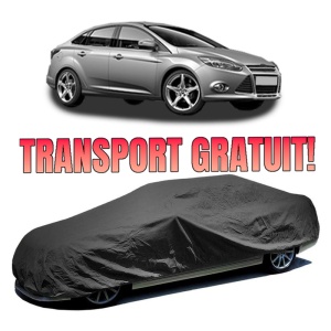 Husa prelata auto pentru FORD FOCUS III Saloon 2010 - 2020, culoare negru, material textil impermeabil, rezistanta la intemperii praf UV, CARPASSION Husa Protectie