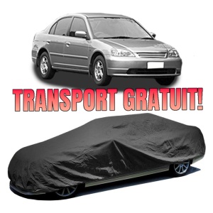 Husa prelata auto pentru HONDA CIVIC VII Saloon (ES, ET) 2000 - 2005, culoare negru, material textil impermeabil, rezistanta la intemperii praf UV, CARPASSION Husa Protectie