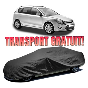 Husa prelata auto pentru HYUNDAI i30 Estate (GD) 2012 - 2017, culoare negru, material textil impermeabil, rezistanta la intemperii praf UV, CARPASSION Husa Protectie
