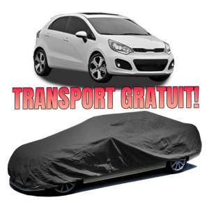 Husa prelata auto pentru KIA RIO III (UB) 2011 - 2017, culoare negru, material textil impermeabil, rezistanta la intemperii praf UV, CARPASSION Husa Protectie