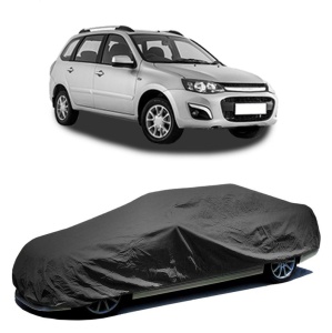 Husa prelata auto pentru LADA KALINA Estate (1117) 2004 - 2013, culoare negru, material textil impermeabil, rezistanta la intemperii praf UV, CARPASSION Husa Protectie - Img 2