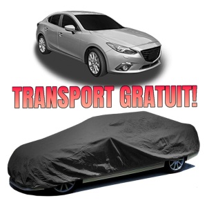 Husa prelata auto pentru MAZDA 3 Hatchback (BP) 2018, culoare negru, material textil impermeabil, rezistanta la intemperii praf UV, CARPASSION Husa Protectie