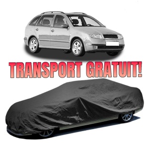 Husa prelata auto pentru SKODA FABIA I Combi (6Y5) 2000 - 2007, culoare negru, material textil impermeabil, rezistanta la intemperii praf UV, CARPASSION Husa Protectie