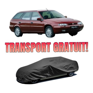 Husa tip prelata auto CITROEN XANTIA Estate Van (X2_) din 1997-2003, Culoare Negru, material textil impermeabil, rezistanta la intemperii praf UV, CARPASSION Husa Protectie, 4 Stickere auto cu CITROEN