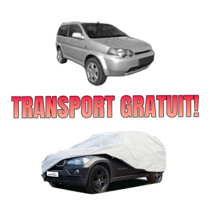 Husa tip prelata auto HONDA HR-V (GH_) din 1999-2005, Culoare Gri, material textil impermeabil, rezistanta la intemperii praf UV, CARPASSION Husa Protectie, 4 Stickere auto cu HONDA