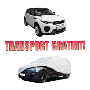 Husa tip prelata auto LAND ROVER RANGE ROVER EVOQUE VAN (L538) din 2013-2019, Culoare Gri, material textil impermeabil, rezistanta la intemperii praf UV, CARPASSION Husa Protectie, 4 Stickere auto cu LAND ROVER