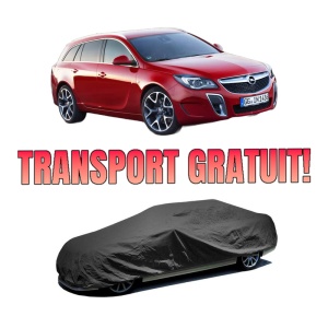 Husa tip prelata auto OPEL INSIGNIA A Country Tourer (G09) din 2008-2017, Culoare Negru, material textil impermeabil, rezistanta la intemperii praf UV, CARPASSION Husa Protectie, 4 Stickere auto cu OPEL