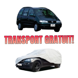 Husa tip prelata auto Volskwagen SHARAN VAN (7M_) din 1996-2010, Culoare Gri, material textil impermeabil, rezistanta la intemperii praf UV, CARPASSION Husa Protectie, 4 Stickere auto cu Volskwagen
