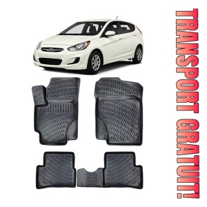 Hyundai Accent III 2005-2011 Set 4 covorase auto din cauciuc tip tavita premium line 3D