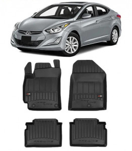 Hyundai Elantra V, Sedan, Din 07.2011 - 02.2016 , Set Covorase Auto Tip Tavita Premium 3D, din cauciuc accesorii pentru autoturismul tau - masina v170799