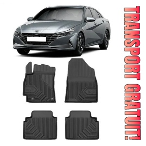 Hyundai Elantra VII Din 2021 - Prezent, Sedan , Set Covorase Auto Tip Tavita Premium 3D, din cauciuc
