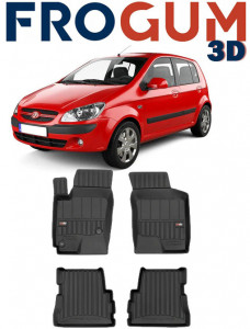 Hyundai Getz Din 2002 - 2008, Hatchback , Set Covorase Auto Tip Tavita Premium 3D, din cauciuc accesorii pentru autoturismul tau - masina v163856