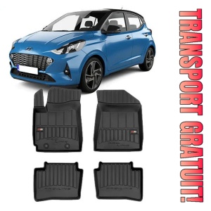 Hyundai I10 III, Hatchback, Din 02.2020 - Prezent , Set Covorase Auto Tip Tavita Premium 3D, din cauciuc
