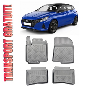 Hyundai I20 III Din 10.2020 - Prezent, Hatchback , Set Covorase Auto Tip Tavita Premium 3D, din cauciuc