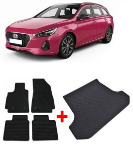 Hyundai I30 III Combi din 07.2017 - Prezent, Set Covorase + tavita portbagaj auto Urechea Dreapta Mai Mare *1 - Img 2
