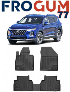 Hyundai Santa Fe IV Din 08.2018 - 2020, Suv , Set Covorase Auto Tip Tavita Premium 3D, din cauciuc accesorii pentru autoturismul tau - masina v169240