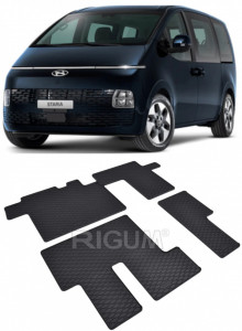 Hyundai Staria set covorase auto dedicate, din cauciuc dedicate Hyundai Staria fabricatie 2022 - prezent, caroserie van, randul 2 si randul 3, 9 locuri accesorii pentru autoturismul tau - masina v112595