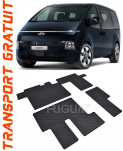 Hyundai Staria set covorase auto dedicate, din cauciuc dedicate Hyundai Staria fabricatie 2022 - prezent, caroserie van, randul 2 si randul 3, 9 locuri accesorii pentru autoturismul tau - masina v112594