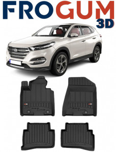Hyundai Tucson, Suv, Din 07.2015 - 09.2020 , Set Covorase Auto Tip Tavita Premium 3D, din cauciuc accesorii pentru autoturismul tau - masina v170441