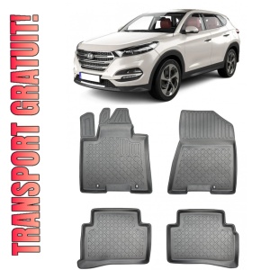 Hyundai Tucson, Suv, Din 07.2015 - 09.2020 , Set Covorase Auto Tip Tavita Premium 3D, din cauciuc