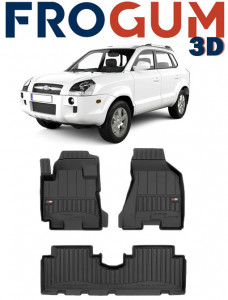 Hyundai Tucson, Suv, Din 2004 - 2009 , Set Covorase Auto Tip Tavita Premium 3D, din cauciuc accesorii pentru autoturismul tau - masina v170420