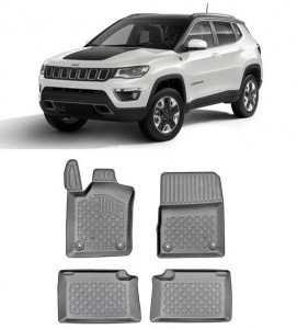 Jeep Compass II, Suv, Din 08.2017 - Prezent , Set Covorase Auto Tip Tavita Premium 3D, din cauciuc accesorii pentru autoturismul tau - masina v170337