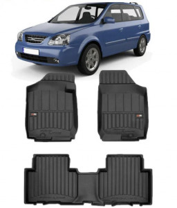 Kia Carens I Din 07.2002 - 10.2006, Van , Set Covorase Auto Tip Tavita Premium 3D, din cauciuc accesorii pentru autoturismul tau - masina v162475