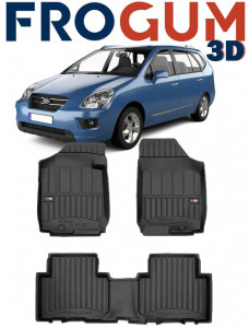 Kia Carens II Din 11.2006 - 12.2012, Van , Set Covorase Auto Tip Tavita Premium 3D, din cauciuc accesorii pentru autoturismul tau - masina v162488