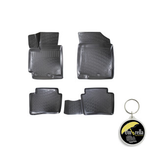 Kia Rio III 2011-2017 Set 4 covorase auto din cauciuc tip tavita premium line 3D accesorii pentru autoturismul tau - masina v243092