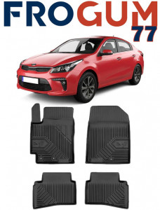 Kia Rio IV Din 02.2017 - Prezent, Hatchback , Set Covorase Auto Tip Tavita Premium 3D, din cauciuc accesorii pentru autoturismul tau - masina v166019